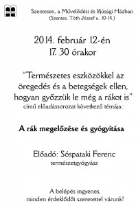 Sóspataki Ferenc februári előadása.