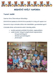 Bölcsődei nyílt napok.