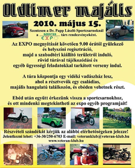 Oldtímer majális plakát