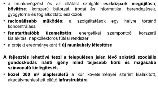 Főbb közvetlen és közvetett eredmények.
