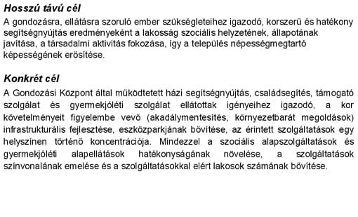 Célok a projekt megvalósításával