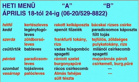 heti menü