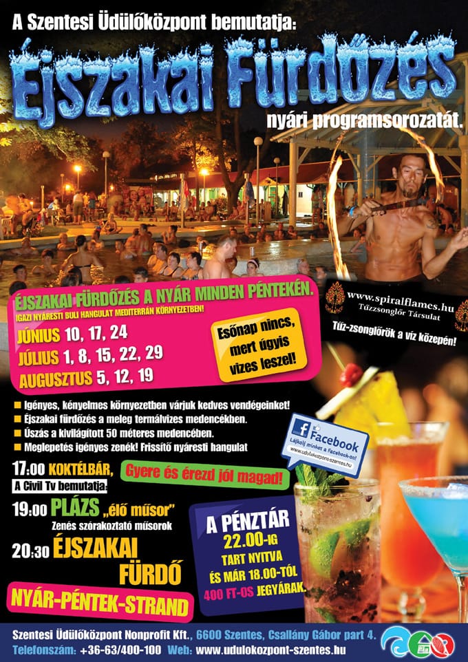 A Szentesi Üdülőközpont NKft. következő programjai