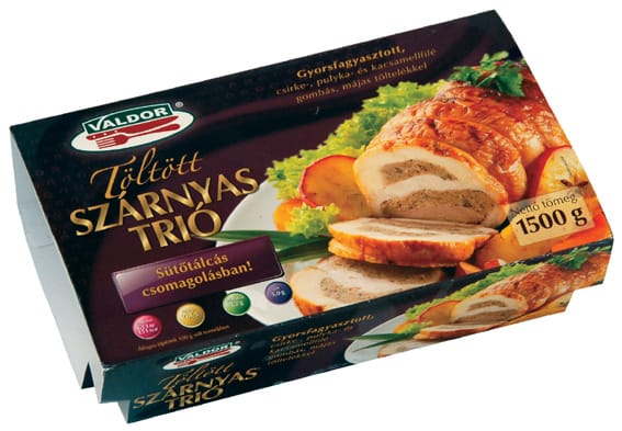 Töltött szárnyas trió sütőtálcás csomagolásban