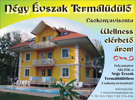Négy Évszak Termálüdülő - Wellness elérhető áron!