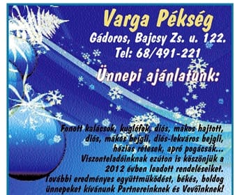 Varga Pékség üdvözlete