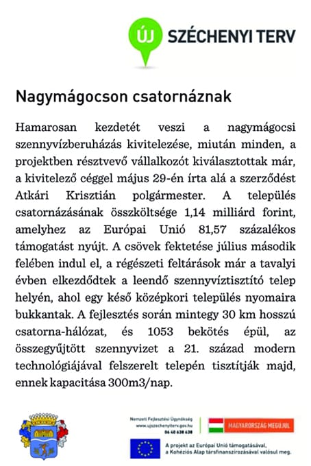 Nagymágocson csatornáznak.