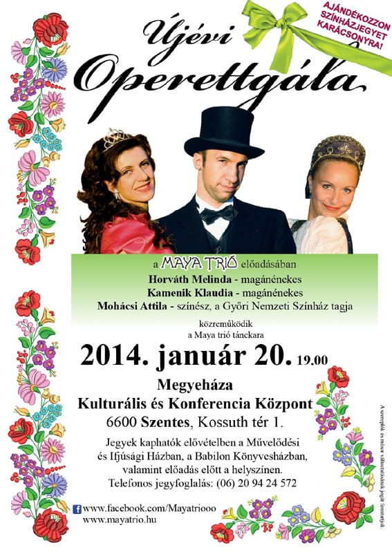 Újévi operettgála invitáló.