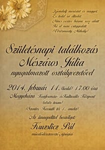 Mészáros Júlia köszöntése.