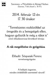 Sóspataki Ferenc februári előadása.
