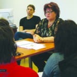 A sajtótájékoztató pillanatfelvétele, amely az öltözőfelújításokról szólt.