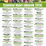Nyári táborok Szentesen 2016 évben.